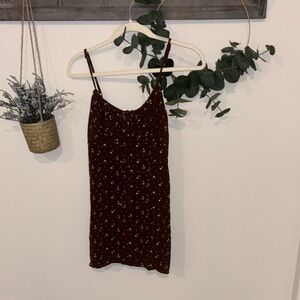 La Hearts Brown Dress with Floral Design